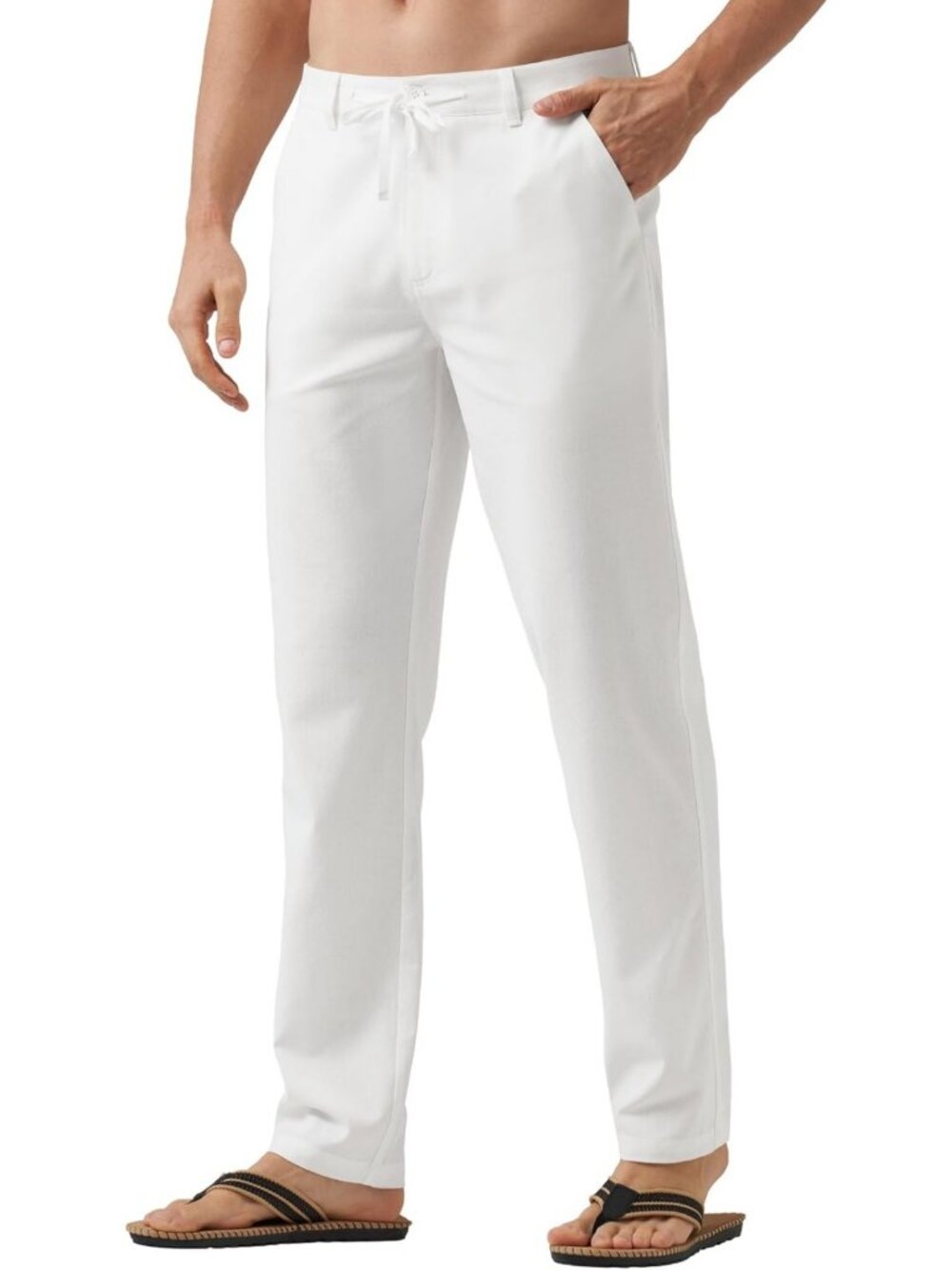 Lightweight Casual Linen Pants for Men - Drawstring, Sizes 29" 30" 32